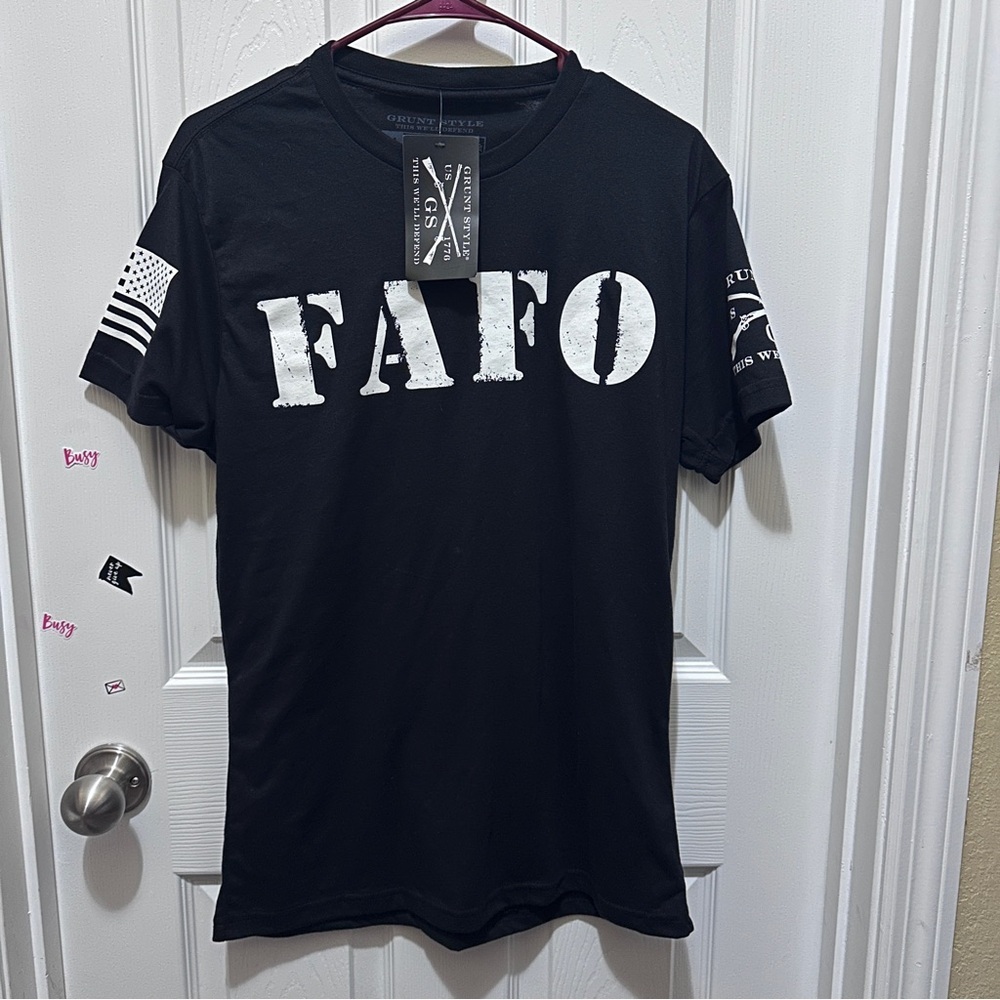 Grunt Style FAFO T-Shirt Mens Size M Black New Graphic Short Sleeve Athletic Fit - Picture 2 of 8